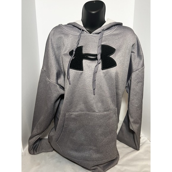 Under Armour Tops - Under Armour Tiny Of Purple / Gray Hoodie Sweatshirt  Womens Size Large